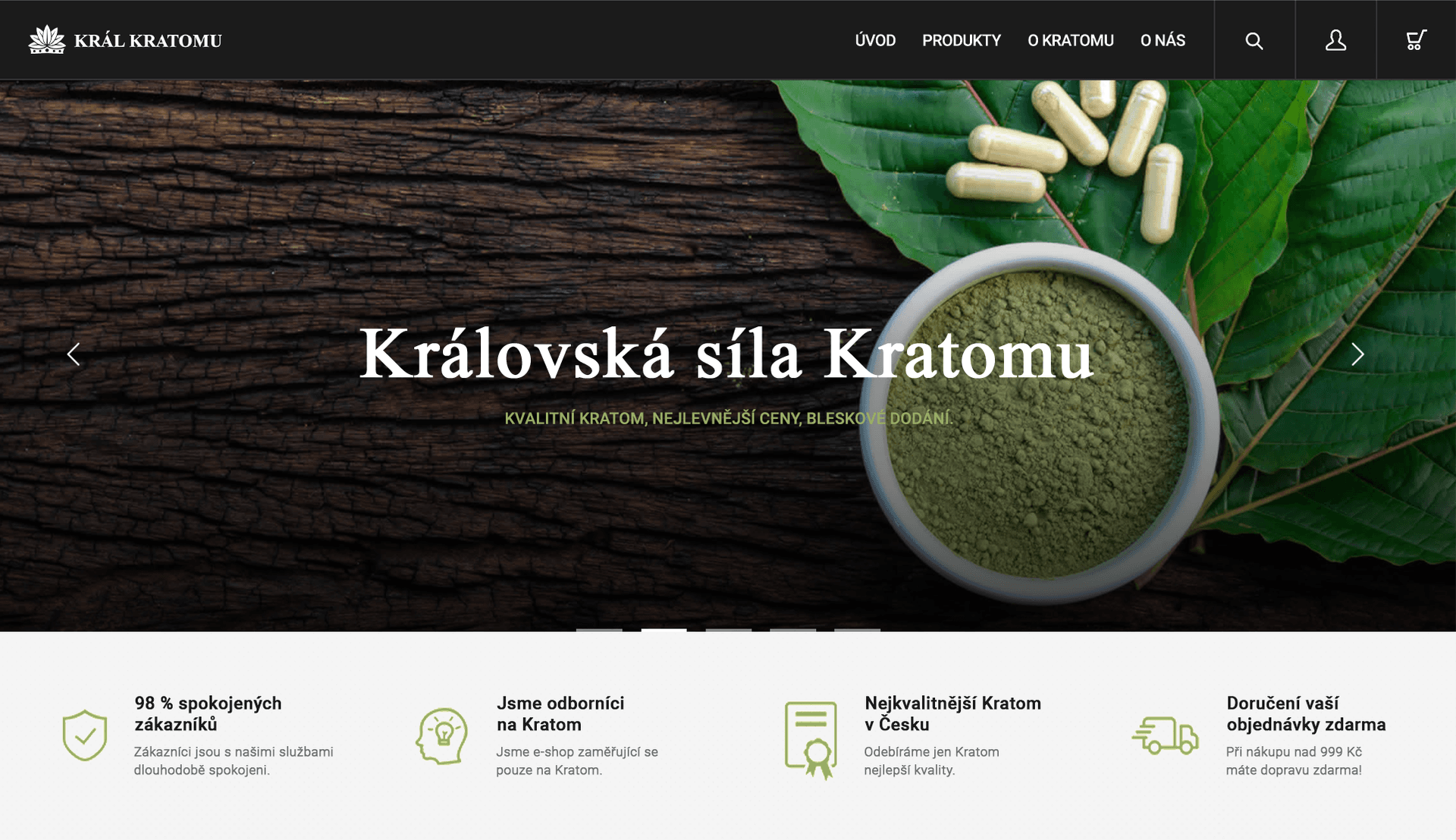 Král Kratomu – Produktový design a e-shop – ukázka 1