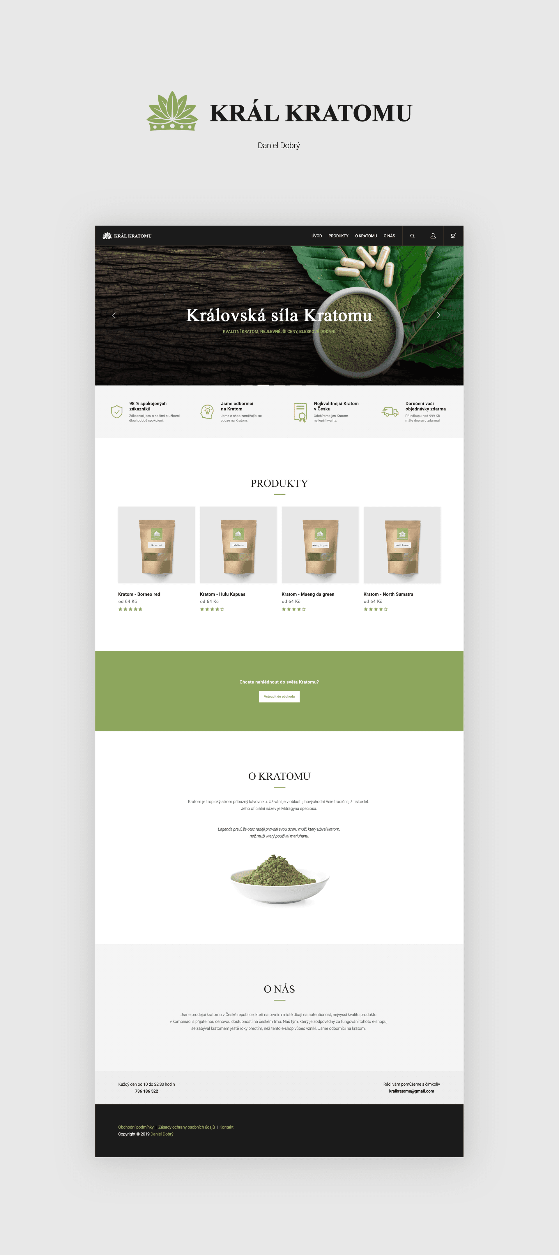 Král Kratomu – Produktový design a e-shop – ukázka 2